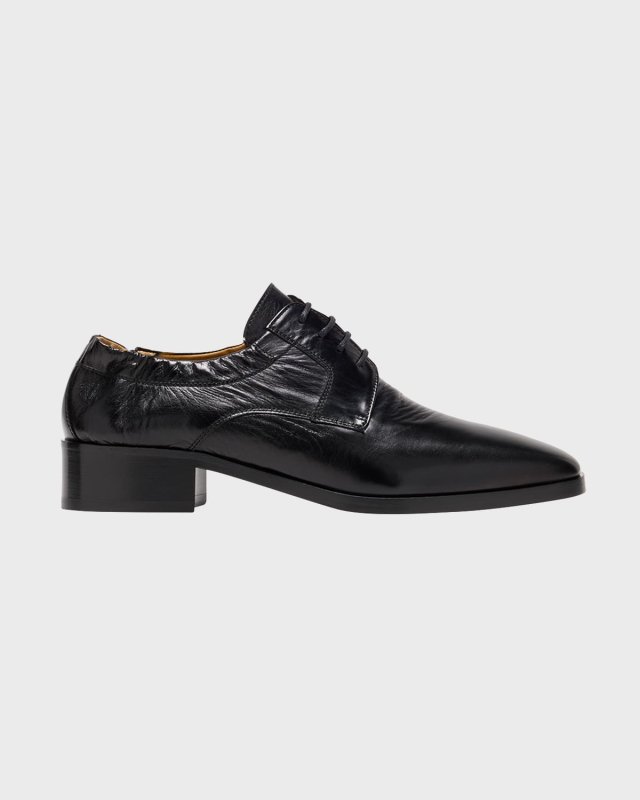 Leather Lace-Up Derby Loafers